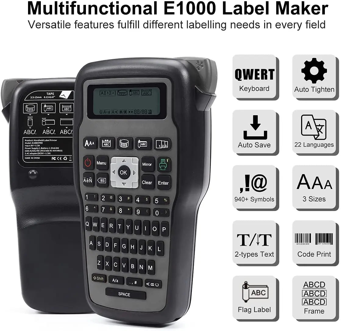 E1000Pro Label Maker Portable Label Printer Printing Machine Wireless Label Maker Industrial Thermal Transfer Labeler Widely Use