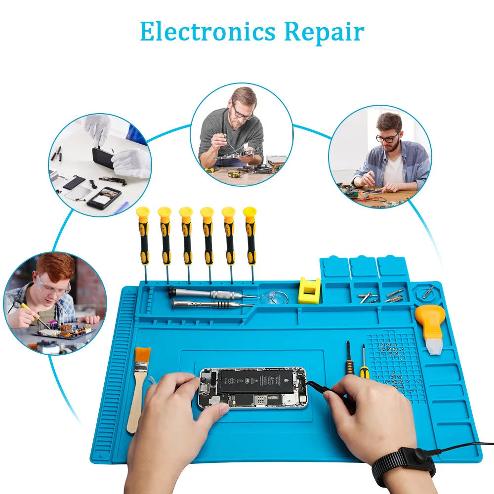 ESD Heat Insulation Soldering Mat Computer Phone Repair Tool Kit Working Silicone Repair Pad Heatresistant Maintenance Tool Kit