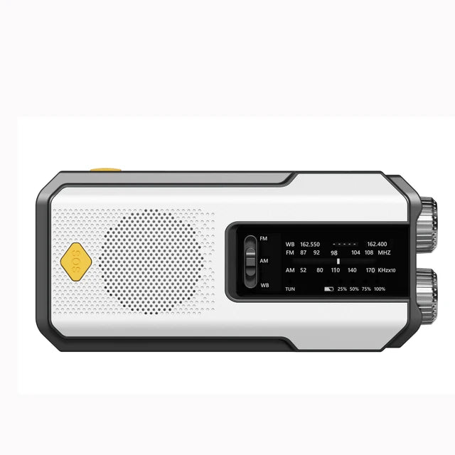 Emergency NOAA Weather Radio,Portable Hand Crank Radio,Solar Powered,AM/FM,SOS Alarm,Flashlight 2000mAh Rechargeable Power Bank