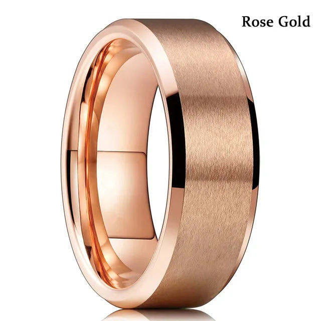 Fashion 8mm Red Groove Beveled Edge Stainless Steel Celtic Dragon Rings for Men Zircon Inlay Carbon Fibre Ring Men Wedding Band