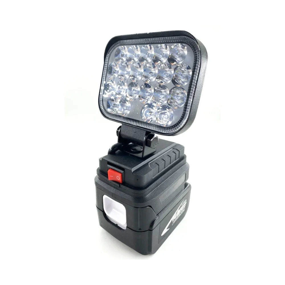 For Makita/Dewalt/Milwaukee 18V Li-ion Battery LED Work Light 3/4 inch Flashlight Portable Emergency Flood Lamp Camping lamp