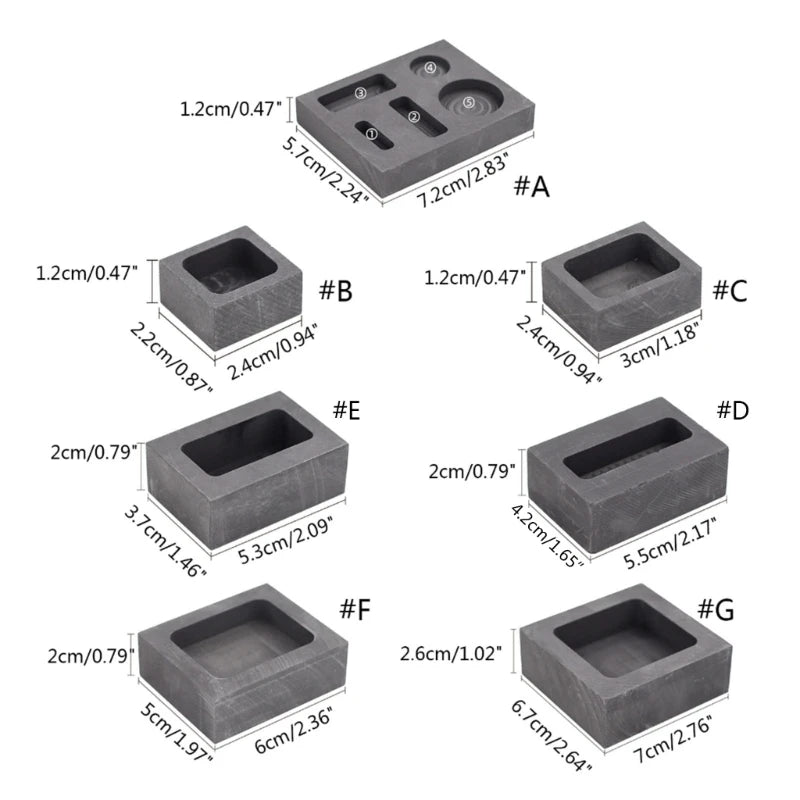 Graphite Ingot Casting Mold Refining Ingot Mold for Melting Casting Gold Silver