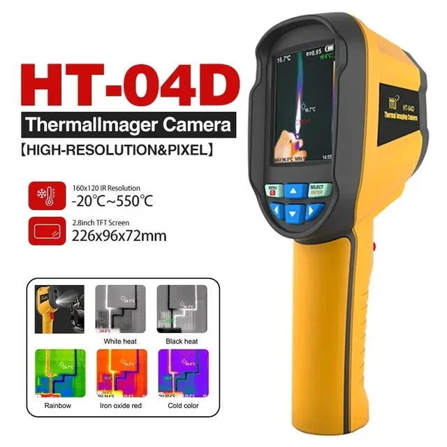 HT-18 Plus 2023 New Thermal Imaging Camera for Water Pipe Leak and Power Electrical 256*192 Handheld Infrared Thermal Imager