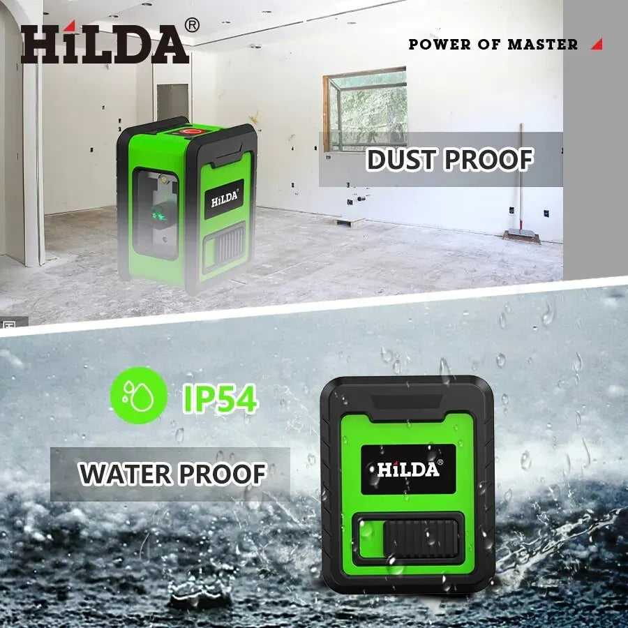 Hilda 2 Mini Lines Laser Level Self Levelling Green Beams Laser Horizontal & Vertical Cross-Line