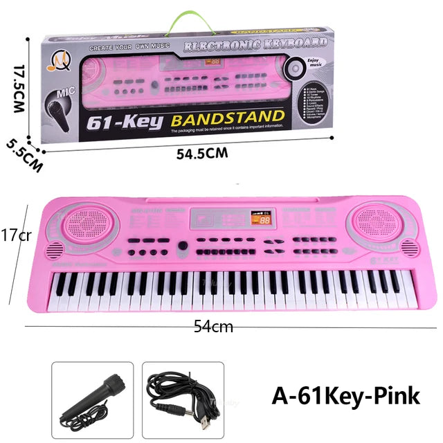 Kids Electronic Piano Keyboard 61 Keys Organ with Microphone / 24 Keys Education Toys Musical Instrument Gift for Child Beginner