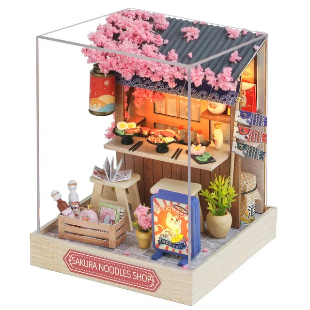 Kids Wooden Miniature Dollhouses Kit Gift Toys Roombox Doll House Furniture Box Theatre Toy For Children Birthday