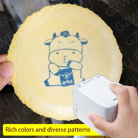 Kongten Mbrush Portable Mini Food Printer Edible Ink Cake Printer Color  Handheld Custom Pattern Macaron Coffe Printer Food Ink