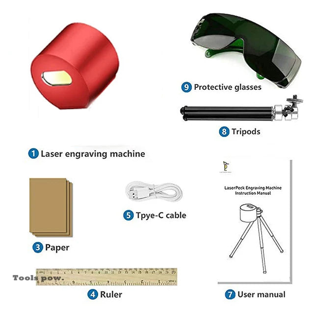 Laserpecker Laser Engraver 3D Printer Portable Mini Laser Engraving Machine Laser Pecker Desktop Cutter Engraver with Holder