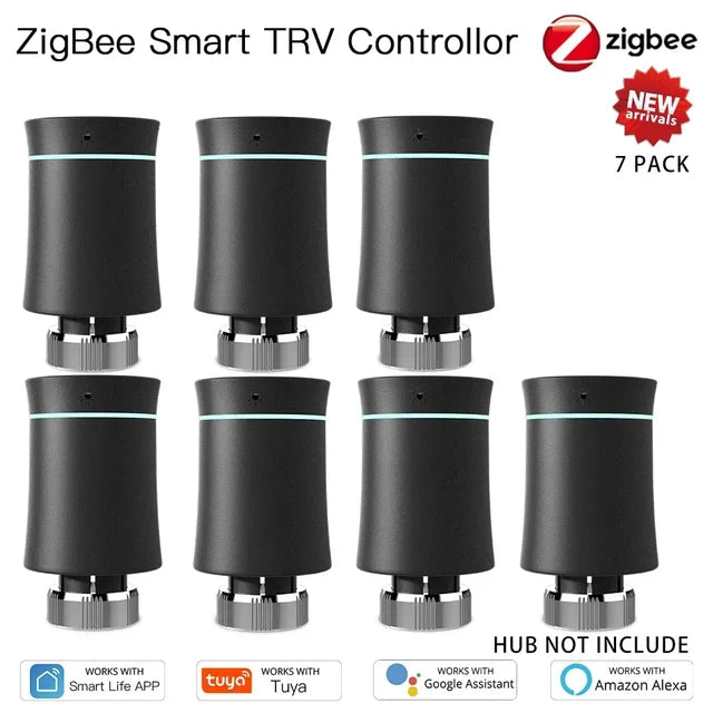 MOES ZigBee3.0 TRV Tuya Radiator Actuator Valve Smart Programmable Thermostat Temperature Heater Control Alexa google home voice