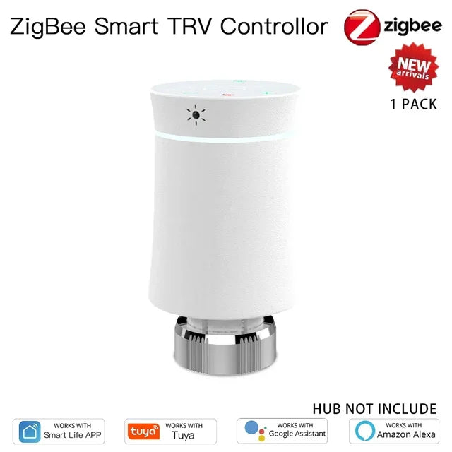 MOES ZigBee3.0 TRV Tuya Radiator Actuator Valve Smart Programmable Thermostat Temperature Heater Control Alexa google home voice