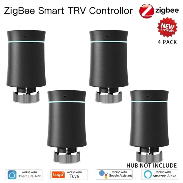 MOES ZigBee3.0 TRV Tuya Radiator Actuator Valve Smart Programmable Thermostat Temperature Heater Control Alexa google home voice