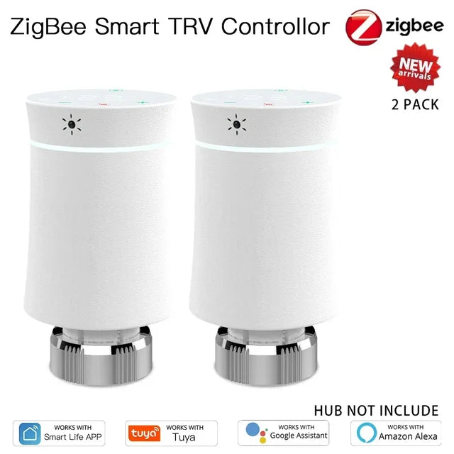 MOES ZigBee3.0 TRV Tuya Radiator Actuator Valve Smart Programmable Thermostat Temperature Heater Control Alexa google home voice