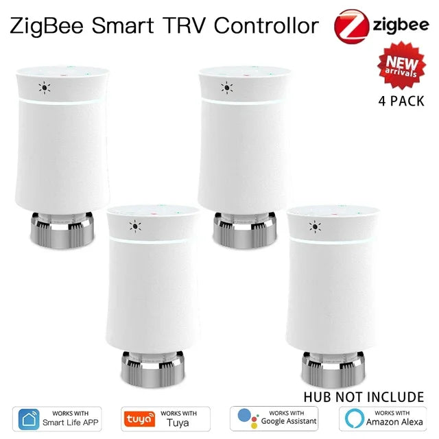 MOES ZigBee3.0 TRV Tuya Radiator Actuator Valve Smart Programmable Thermostat Temperature Heater Control Alexa google home voice