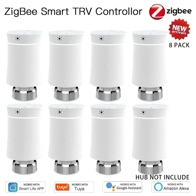 MOES ZigBee3.0 TRV Tuya Radiator Actuator Valve Smart Programmable Thermostat Temperature Heater Control Alexa google home voice