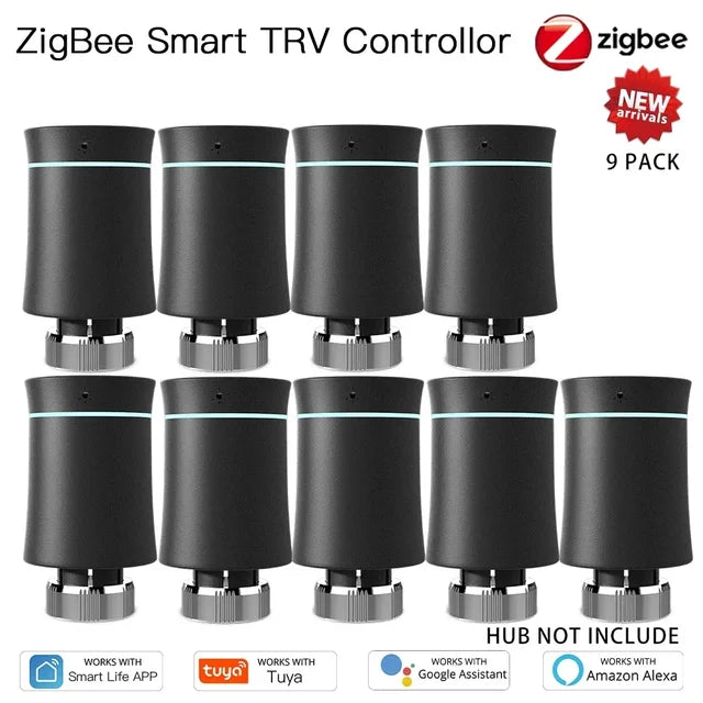 MOES ZigBee3.0 TRV Tuya Radiator Actuator Valve Smart Programmable Thermostat Temperature Heater Control Alexa google home voice