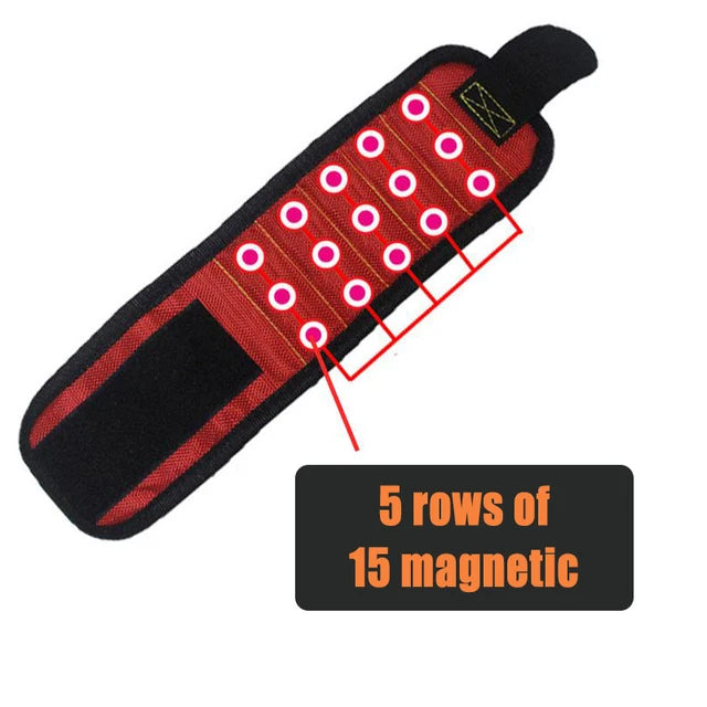 Magnetic Wristband with Strong Magnets Holds Screws Nails Drill Bit Organizer Storage Belt Tool Storage Wrist