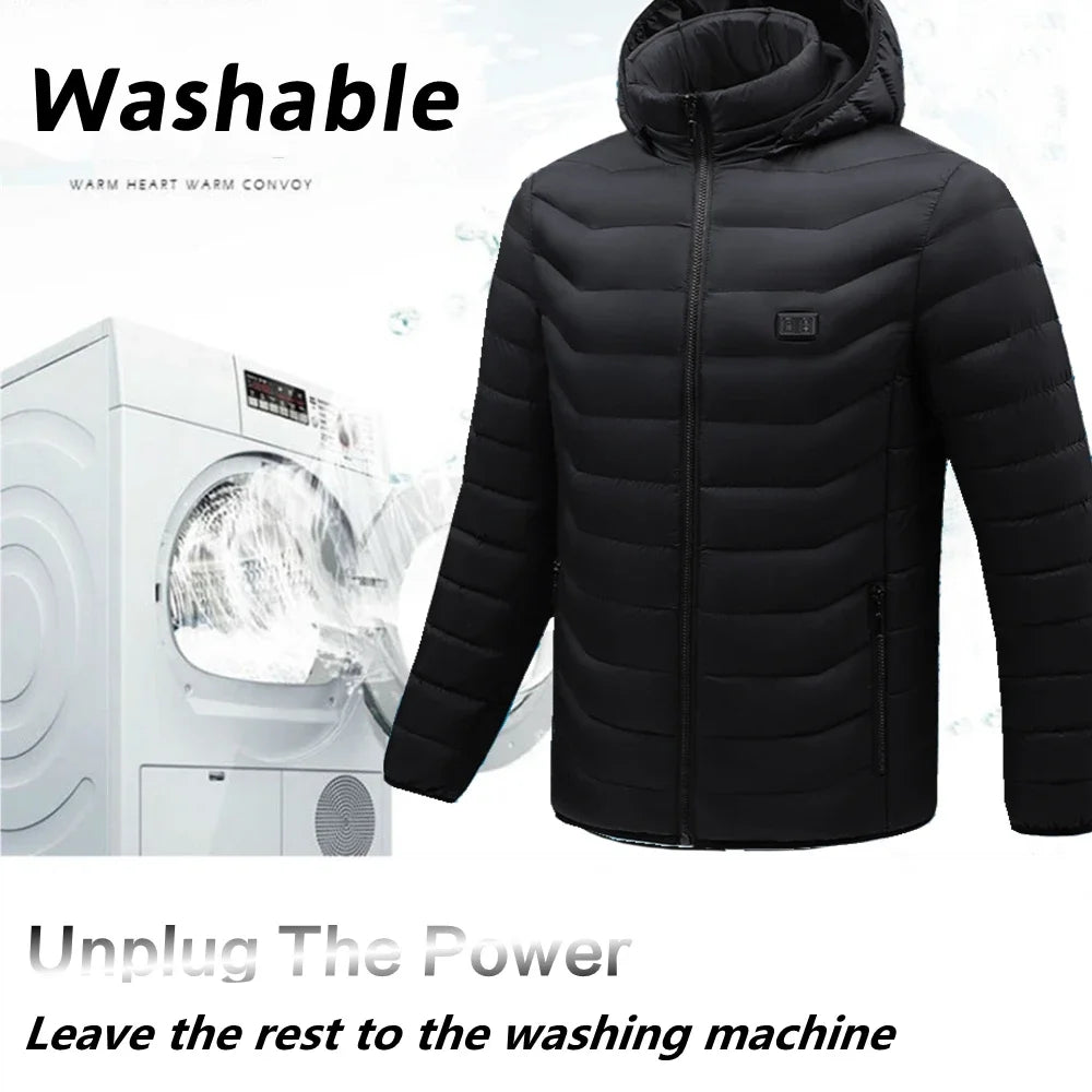 Men 21 Areas Heated Jacket USB Electric Heating Vest For women Winter Outdoor Warm Thermal Coat Parka Jacket NEW Cotton jacket