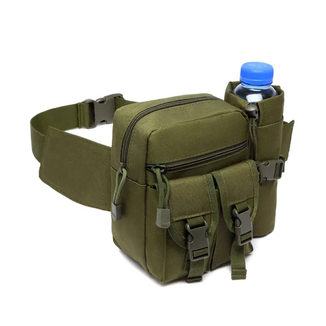 Men Tactical Waist Pack Nylon Hiking Water Bottle Phone Pouch Outdoor Sports Army Military Hunting Climbing Camping Belt Bag