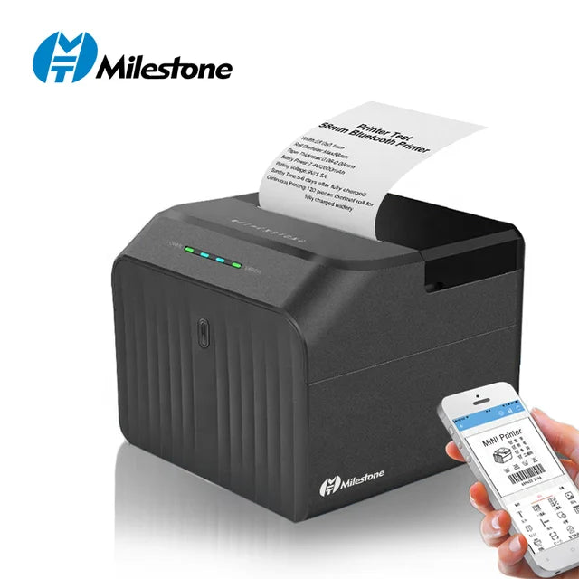 Milestone Mini Desktop Pos Receipt Printer Thermal Printer 2inch 58mm Bluetooth Impressora Express Barcode принтер Impresora Han