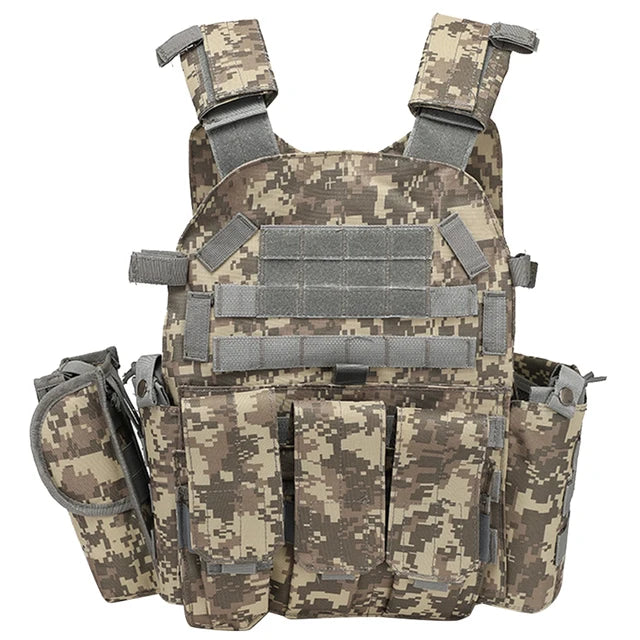 Military Vest Airsoft Tactical Vest Camouflage Plate Carrier Vest Hunting Vest Army Combat 6094 Pouch Paintball Military Vest