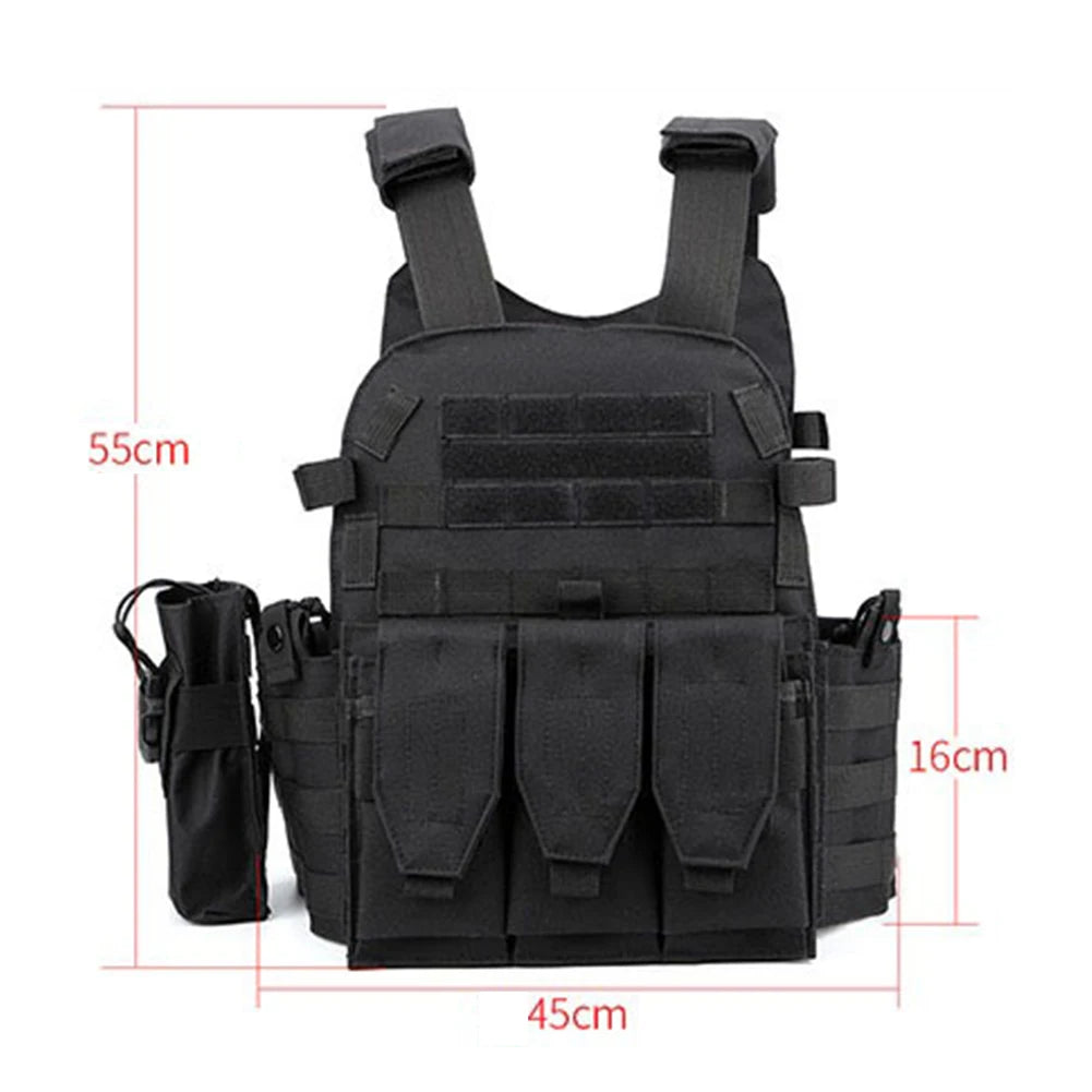 Military Vest Airsoft Tactical Vest Camouflage Plate Carrier Vest Hunting Vest Army Combat 6094 Pouch Paintball Military Vest