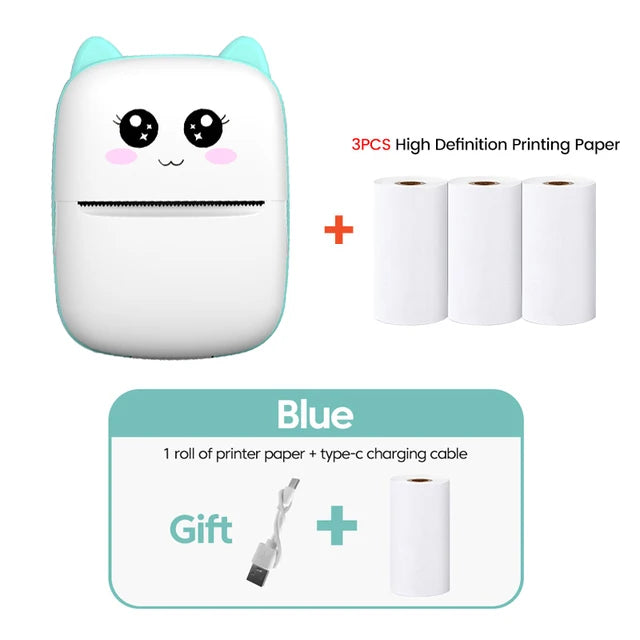 Mini Printer Portable Label Printer Sticker Wireless Inkless Self-adhesive Thermal Printer Impresora Portatil IOS Android