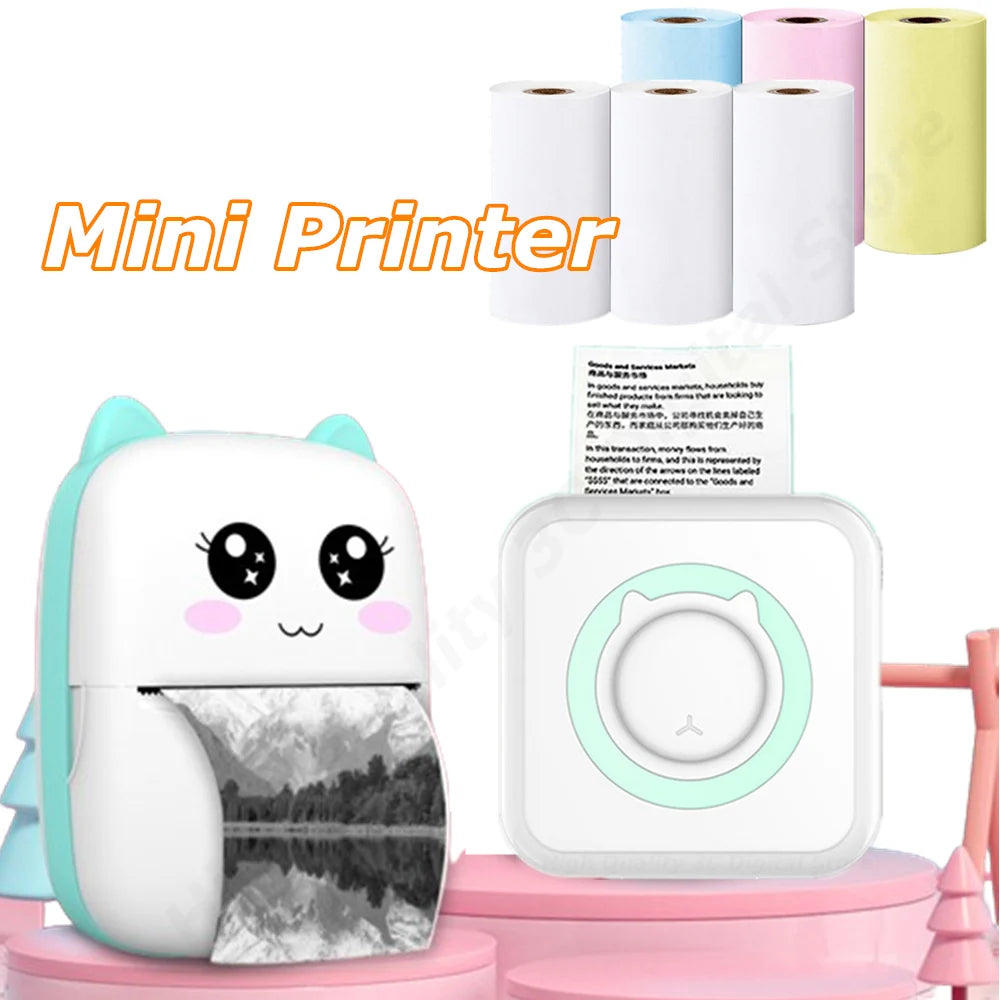 Mini Printer Portable Label Printer Sticker Wireless Inkless Self-adhesive Thermal Printer Impresora Portatil IOS Android