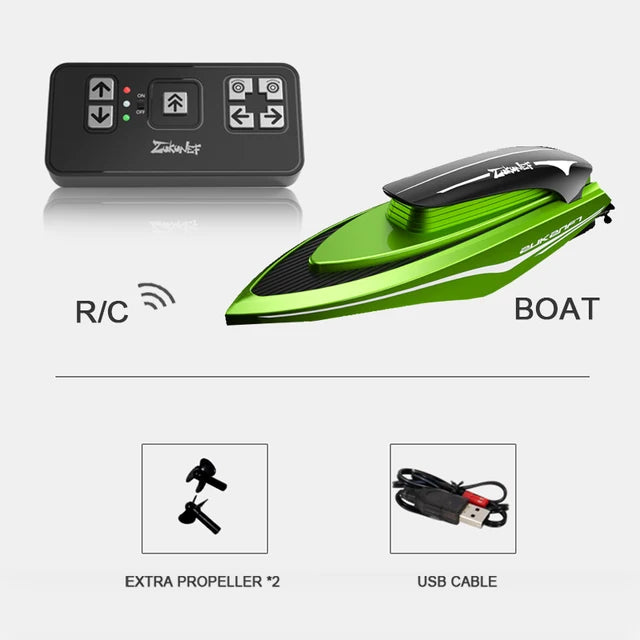 Mini RC Boats High Speed Electronic Remote Control Racing Ship with Led Light Children Competition Water Toys for Kids Gifts