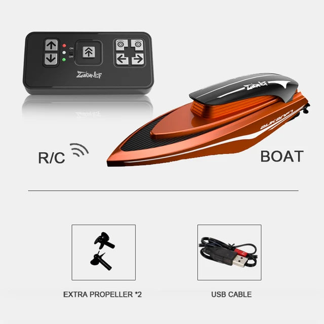 Mini RC Boats High Speed Electronic Remote Control Racing Ship with Led Light Children Competition Water Toys for Kids Gifts