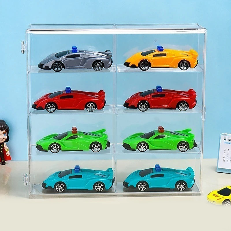 Model Car Storage Box Display Cabinet Shelf Domecard Windmill Wheel Dustproof Transparent Car Case