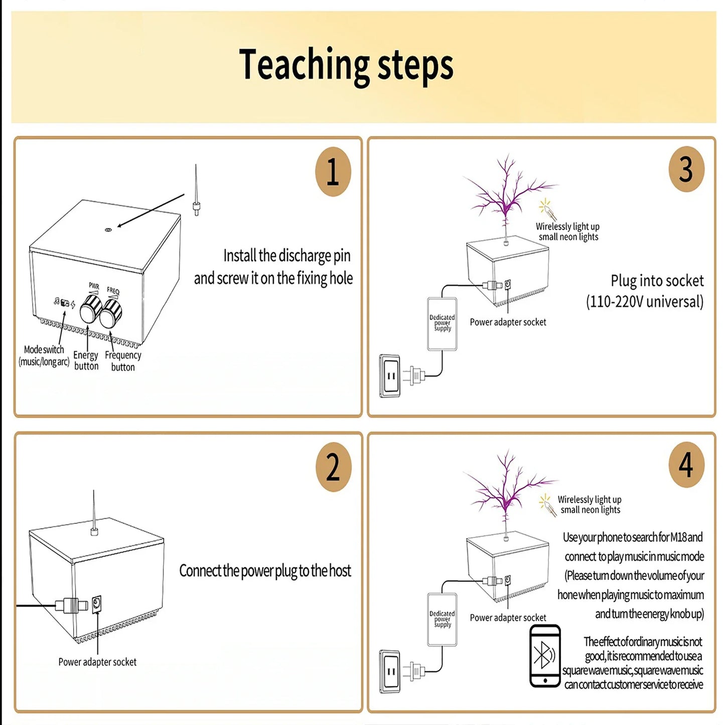 Multi-Function Tesla Music Tesla Coil Speaker, Wireless Transmission Lighting, Science and Education Experimental Products