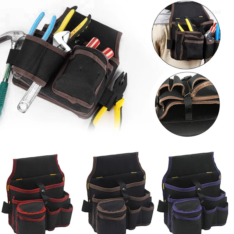 Multifunctional Tool Storage Bag Pouch Belt Hardware Electrician Toolkit Drill Waist Bag Wrench Screwdriver Tool Bags Organizer