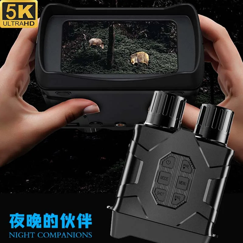 NV016 WiFi Binoculars 5K UHD Night Vision 4Inch Screen 52MP 10X Digital Zoom Low/No Light Vision Telescope for Hunting Camping