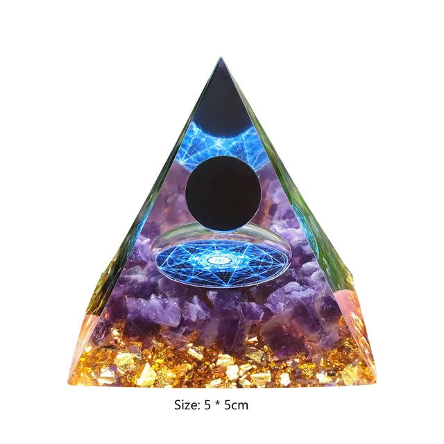 Natural Crystal Energy Stone Orgen Pyramid Decoration Pyramids Handmade Art Carfts Christmas Gifts Ornaments for Yoga Meditation