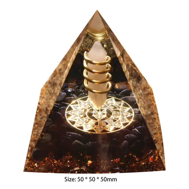 Natural Crystal Energy Stone Orgen Pyramid Decoration Pyramids Handmade Art Carfts Christmas Gifts Ornaments for Yoga Meditation