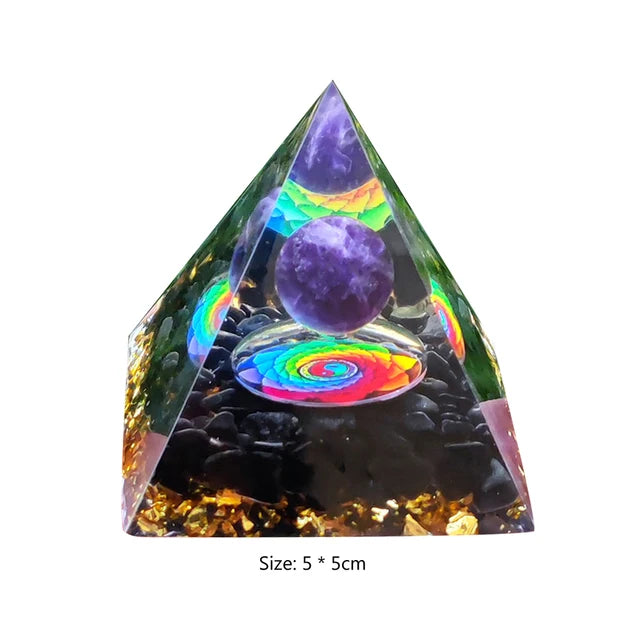 Natural Crystal Energy Stone Orgen Pyramid Decoration Pyramids Handmade Art Carfts Christmas Gifts Ornaments for Yoga Meditation