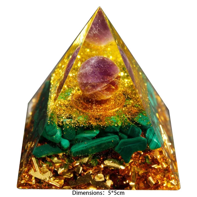 Natural Crystal Energy Stone Orgen Pyramid Decoration Pyramids Handmade Art Carfts Christmas Gifts Ornaments for Yoga Meditation