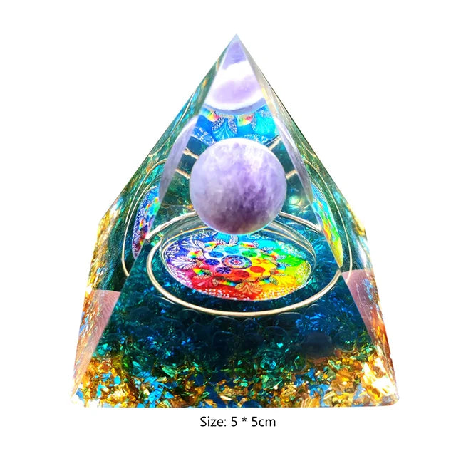 Natural Crystal Energy Stone Orgen Pyramid Decoration Pyramids Handmade Art Carfts Christmas Gifts Ornaments for Yoga Meditation