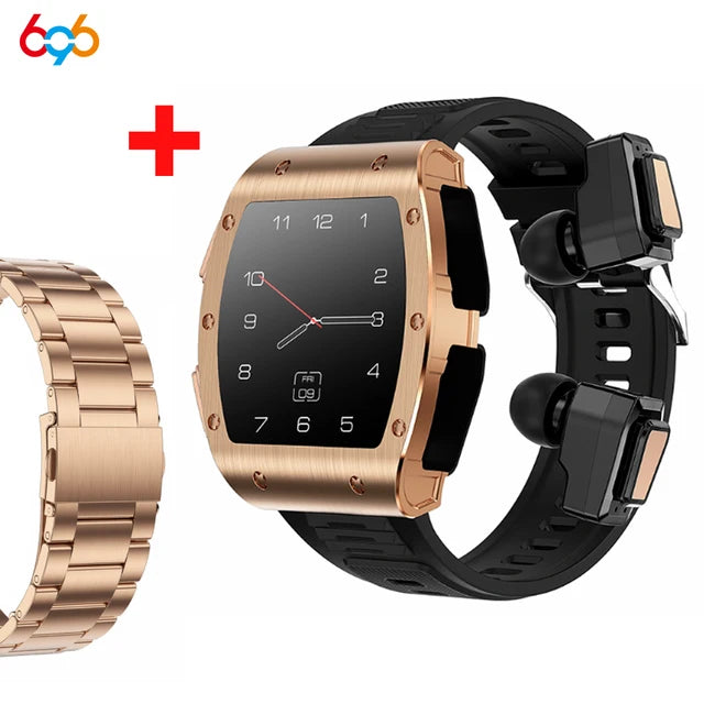 New 2 In 1 Headset Blue Tooth Call Smart Watch 1.91" Sports Fitness Waterproof HIFI Noise Reduction Earphone Music Smartwatch