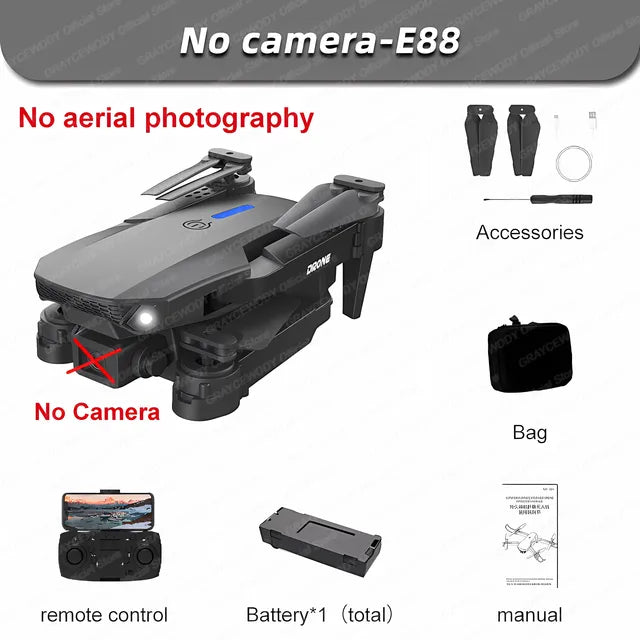 New E88Pro RC Drone 4K Professinal With 1080P Wide Angle Dual HD Camera Foldable RC Helicopter WIFI FPV Height Hold Apron Sell