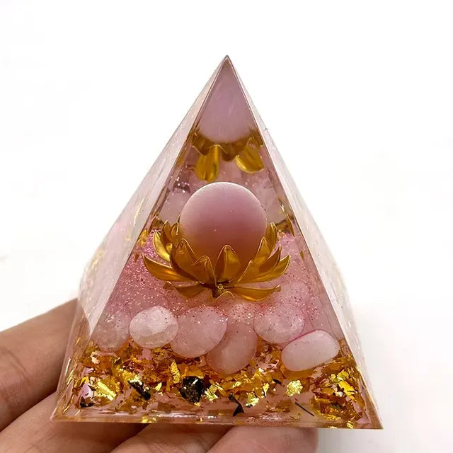 Orgonite Pyramid Stone And Crystals Energy Amethyst Reiki Chakra Multiplier Meditation Craft Trinket Home Decoration Gifts