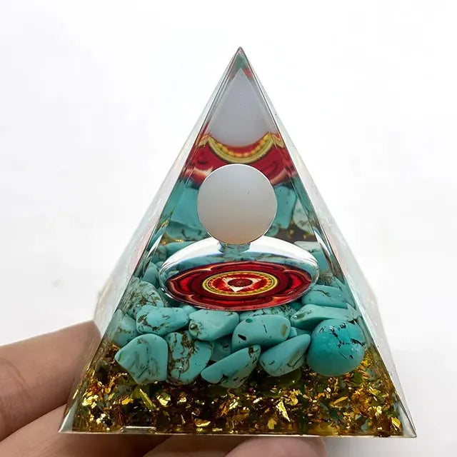 Orgonite Pyramid Stone And Crystals Energy Amethyst Reiki Chakra Multiplier Meditation Craft Trinket Home Decoration Gifts