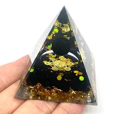 Orgonite Pyramid Stone And Crystals Energy Amethyst Reiki Chakra Multiplier Meditation Craft Trinket Home Decoration Gifts