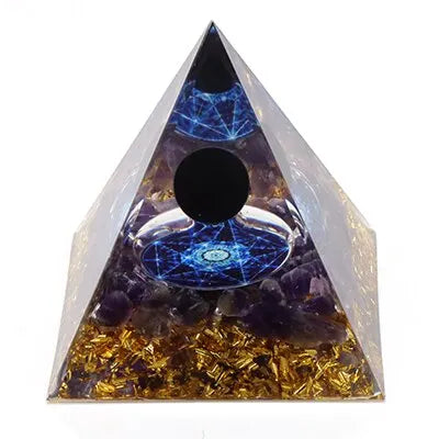 Orgonite Pyramid Stone And Crystals Energy Amethyst Reiki Chakra Multiplier Meditation Craft Trinket Home Decoration Gifts