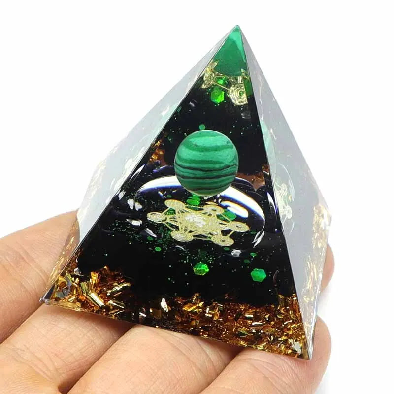 Orgonite Pyramid Stone And Crystals Energy Amethyst Reiki Chakra Multiplier Meditation Craft Trinket Home Decoration Gifts