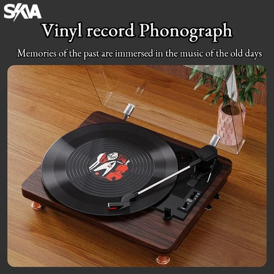 Portable Phonograph Vinyl Record Players Turntables 33/45/78 RPM Gramophone Built-in Speaker for Home Consumer Electronics