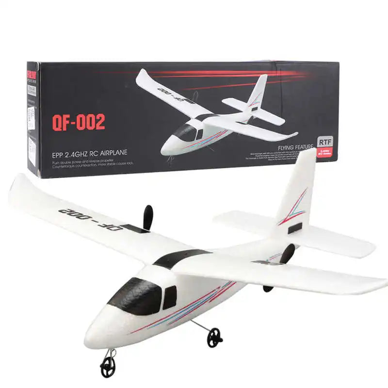 QF-002 RC Airplane Children DIY Fixed Wing Airplane Glider Drop-Resistant Remote Control Aircraft 2 CH Multi-Axis RC Plane