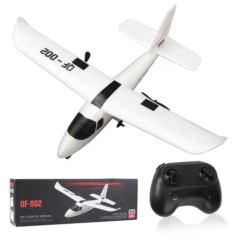 QF-002 RC Airplane Children DIY Fixed Wing Airplane Glider Drop-Resistant Remote Control Aircraft 2 CH Multi-Axis RC Plane