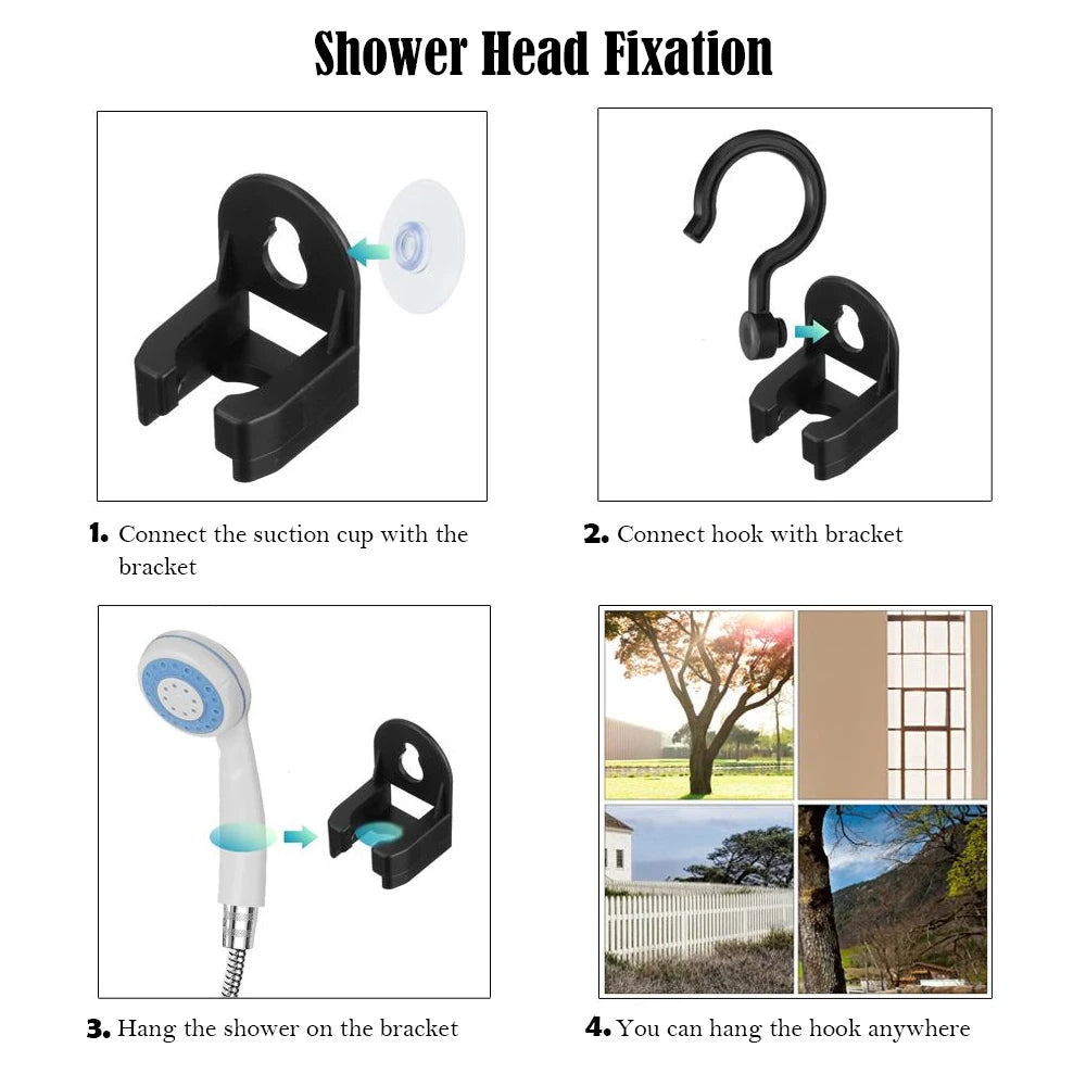 Rechargeable Shower Portable Camping Shower Head Bathing 3.7V Pump 4.9ft for Outdoor Travel Hiking Beach Pet Cleaning Equipment