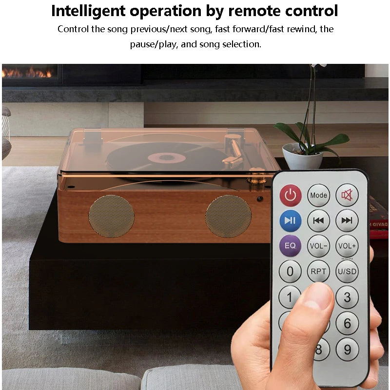 Retro CD Player Bluetooth 5.0 Rechargeable Built-in Speaker HIFI Music Player USB Lossless Playback Infrared Remote Control